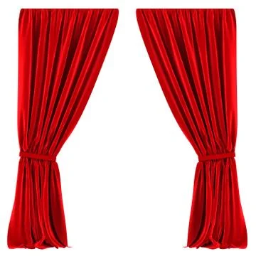 Red Curtains Isolated Stock Illustration