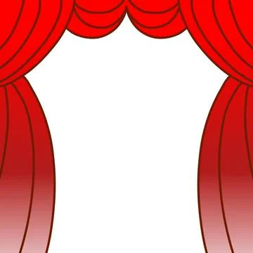 Red curtains open background  Illustration