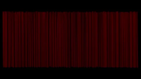 Red curtains open close fast Stock Footage 340519306