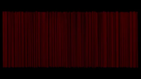 Red curtains open close slowly Stock Footage 337318087