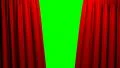 Red Curtains opening and closing stage theater cinema green screen HD Footage