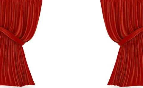 Red curtains over white Stock Illustration
