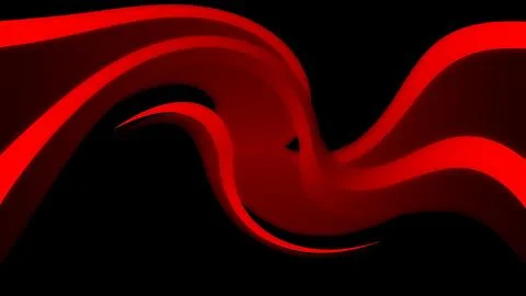 Red curve pattern illustration, waves on a black background Illustrazione stock
