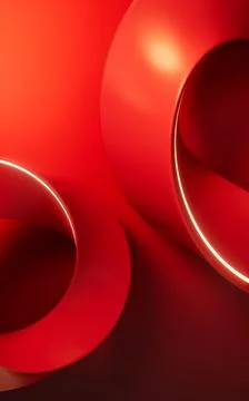 Red curve ring geometry, 3d rendering. Illustrazione stock