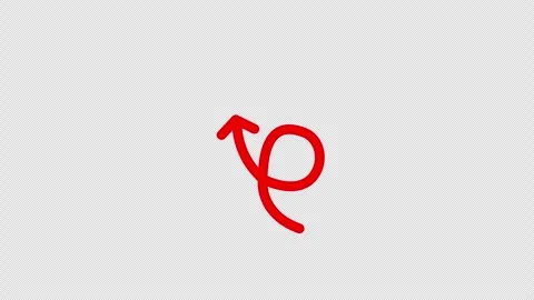 Red Curved Arrow Animation Pointing Upward Stock Footage 330432711