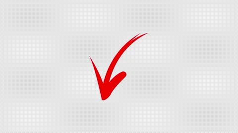 Red curved downward arrow smooth motion Stock Footage 330433809