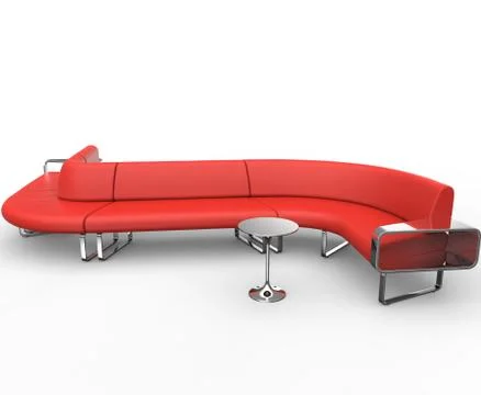 Red Curved Lounge Sofa Stock Illustration