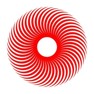Red curved stripes circular shape vector illustration Stock Illustration