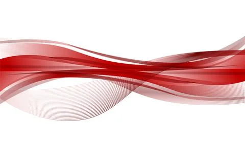 Red curved wave vector art design background Stock Illustration
