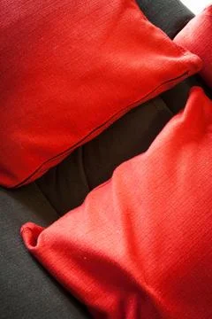 Red cushions Stock Photos
