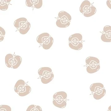 Red cut apple fruit glyph seamless pattern Stock Illustration