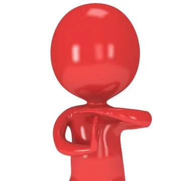 Red cute man show time out gesture Stock Illustration