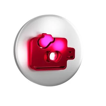 Red Cutting board with vegetables icon isolated on transparent background. .. Stock Illustration