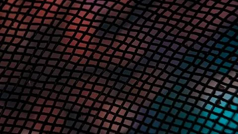 Red to Cyan Gradient Mesh Texture Background, Abstract Grid Pattern with Mu.. 库存照片
