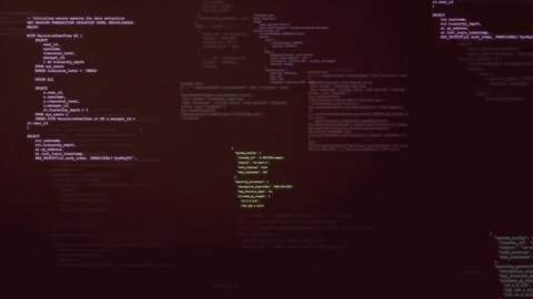 Red Cyber Attack System Breach Alert Screen Stock Footage 345688818