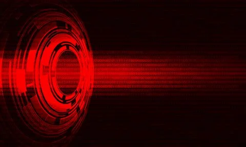 Red cyber data technology futuristic design background vector Stock Illustration