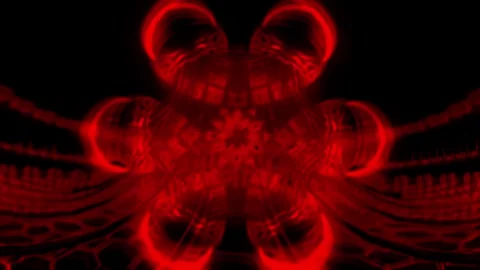 Red Cyber Geometry Bloom 4K Seamless VJ Loop 스톡 동영상 333560745