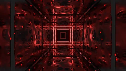 Red Cyber Glow Passage Background VJ Loop in 4K Stock Footage 314366062