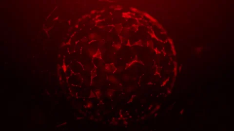 Red Cyber Network Globe Animation - Futuristic Digital Network Connections Stock Footage 321898917