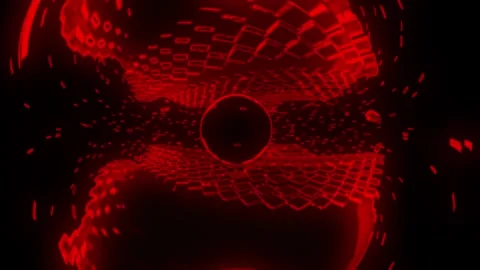 Red Cyber Ring Core – Seamless 4K Techno VJ Loop Stock-Footage 324928093