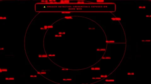 Red cyber security breach alert animation with credentials exposed warning .. Stock Footage 343507906