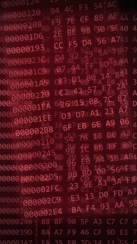 Red Cyber Security Data Stream Hexadecimal Code Background Stockbeeldmateriaal 335344871