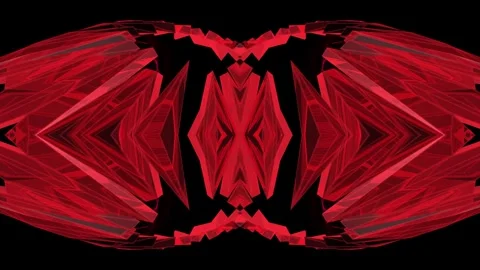 Red Cybernetic Geometric VJ Loop 4K Video stock 327765926