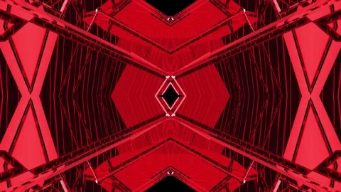 Red Cybernetic Geometric VJ Loop 4K Video stock 327765978