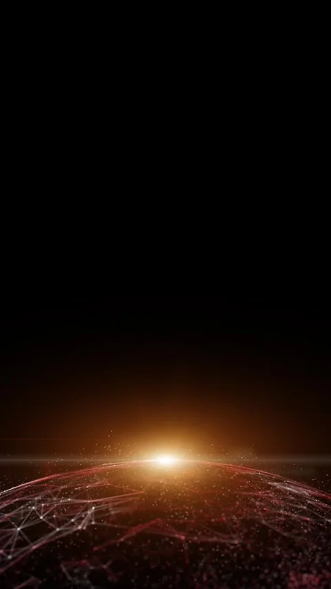 Red cyberspace network sphere with spot light loop motion on clean black ver Stock Footage 345056634