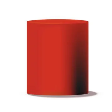 Red cylinder. Circular box solid pillar or stand, empty can mockup with shadows 스톡 일러스트