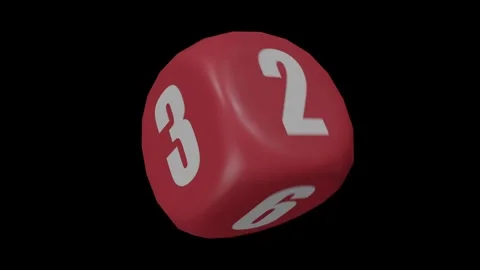 Red D6 with an Impact style Font Rolling in a Seamless Loop Stock Footage 251852850