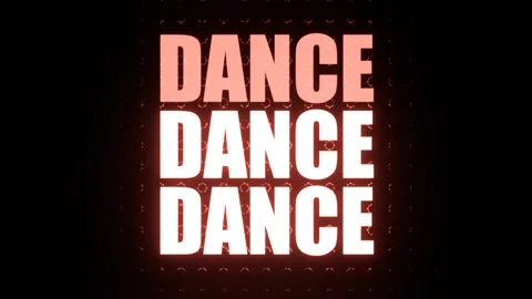 Red Dance Text on Blinking LED Panel Background VJ Loop in 4K Vidéo 337926546
