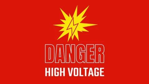 Red Danger High Voltage Alert Stock Footage 335630964