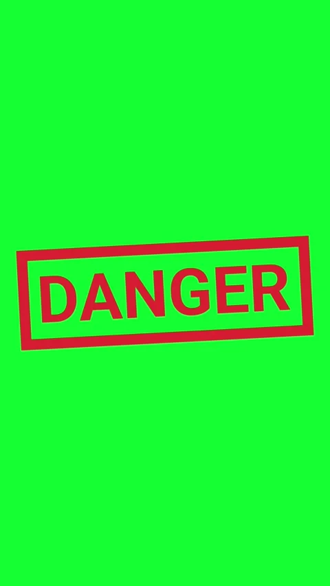 Red Danger Stamp Animation on Green Screen Background Stock Footage 346568612