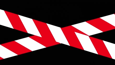 Red Danger tape masked flat animation Video stock 132268459