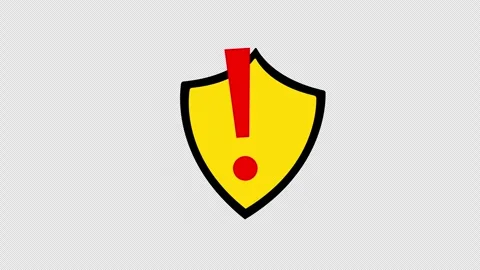 Red Danger warning sign caution risk icon animation with alpha channel Stock Footage 309496082