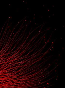 Red Dark Space Floating Plants Stock Illustration