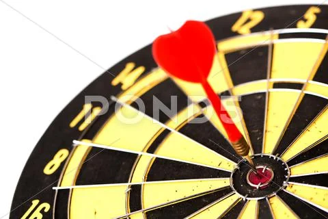 Red dart arrows in the target center Stock Photos