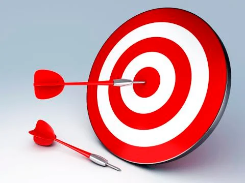 Red dart hitting the target Stock Illustration