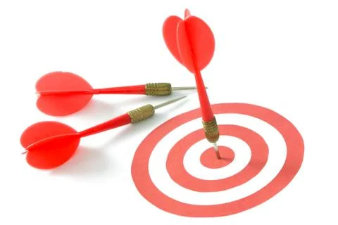 Red dart on target Stock Photos