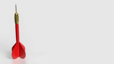 The red dart on white background  3d rendering. Stock Illustration