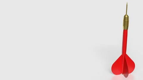 The red dart on white background  3d rendering. Stock Illustration