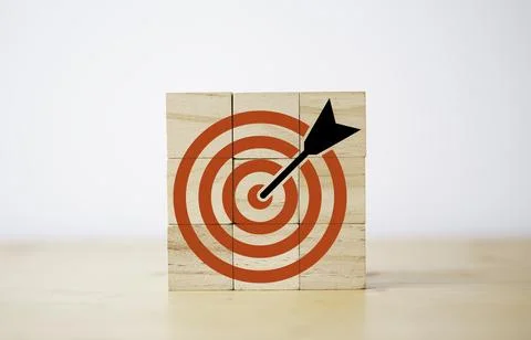 Red dartboard with red arrow for focus to business objective target concept. Stock Photos