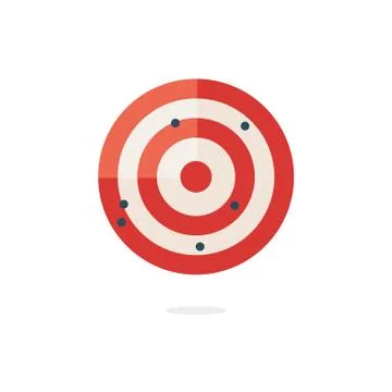 Red darts target on white background Illustrazione stock