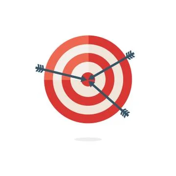 Red darts target on white background Stock Illustration