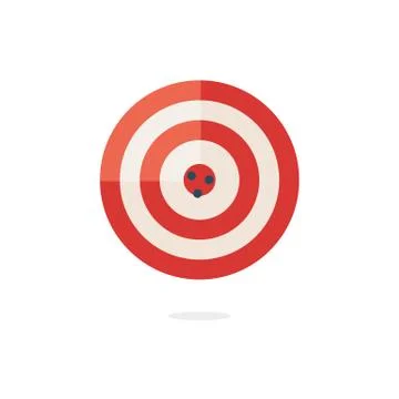 Red darts target on white background Illustrazione stock