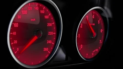 Red dashboard animation in 3d Stock Footage 235667526