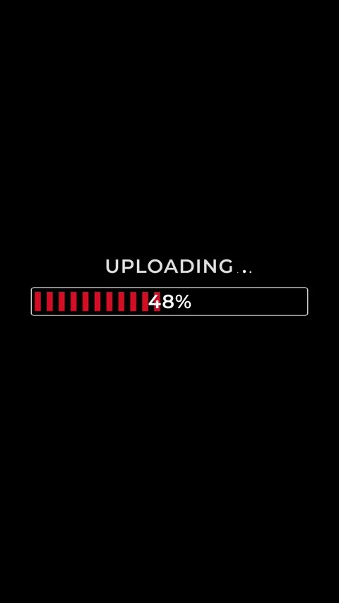 Red dashes uploading bar. Progress bar. 4k Vertical video Stock Footage 264390587