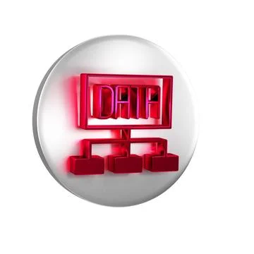 Red Data analysis icon isolated on transparent background. Business data an.. Stock Illustration
