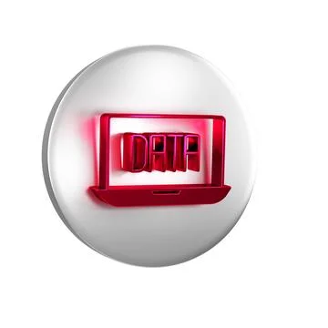 Red Data analysis icon isolated on transparent background. Business data an.. Stock Illustration